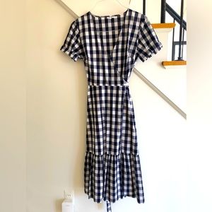 GAP Gingham wrap dress, XS, 100% cotton